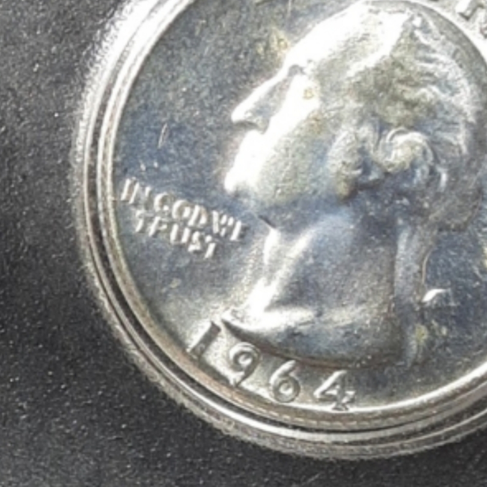 1964 Silver quarter w missing mouth👄